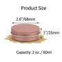 Screw Top Aluminum Tin Jars Tins Empty Container with Screw Lid and Blank Marking Labels (2 oz Pack of 23 Rose Gold)