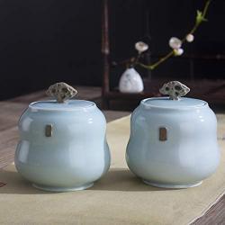 Chinese Ceramic Tea Caddy Candy Coffee Jar Canister Tea Cans,F