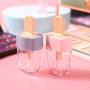 RONRONS Set of 12 Cute Popsicle Shape Empty Lip Gloss Tubes Clear Mini Refillable Lip Balm Bottles with Rubber Inserts (Blue+Pink)