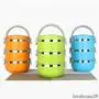 ZHX Wärmebeständige Lunchbox Bento Picknick Lagerung Messdose Edelstahl Mehrfächer für Schüler Kinder Outdoor Camping Blau 3