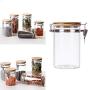 UPKOCH Glass Canister Food Storage Container with Locking Lids Leak Proof Storage Bottle Glass Jar for Food 800ML (Transparent)
