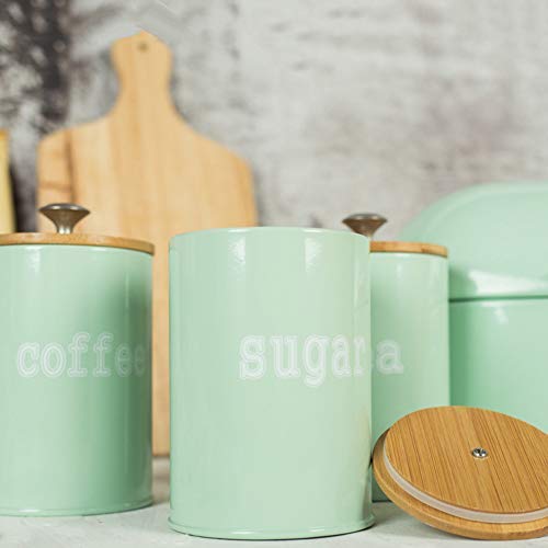 re2chiOngs Storage Canister Kitchen Spice Jar Tea Canister Coffee Sugar Food Storage Pot with Lid (3Pcs/Set)