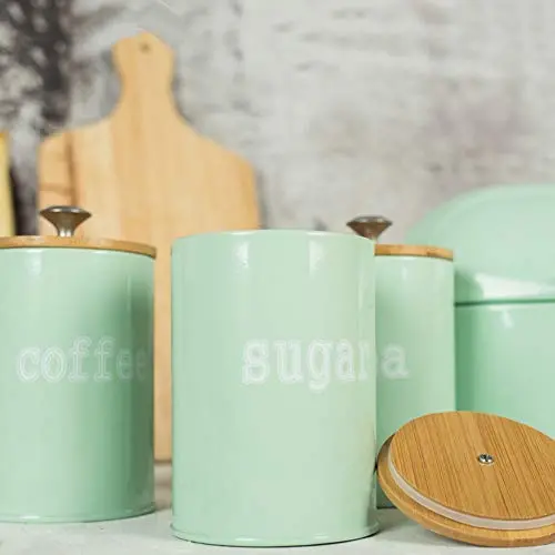 Récipient de Conservation pour Épices, Thé, Café, Sucre – Ensemble de 3 Pièces avec Couvercle Récipient de Conservation pour Épices, Thé, Café, Sucre – Ensemble de 3 Pièces avec Couvercle