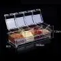 Transparente Gewürzbox 4er Set Küchen Organizer Speicherkästen Gewürzsalz Zucker Flaschen Küchen Kochutensilien