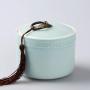 Longquan celadon Sealed Storage jars,Tea caddy Ceramic Coffee Tea canisters Sugar bowl For Home-A 10x9cm(4x3inch)