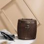 Sdoveb Wooden Barrel Canister Storage Caddy for Tea Leaf Flour Coffee Bean (Khaki)