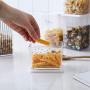 Plastic Sealed Kitchen Storage Box Transparent Food Cans Grain Dried Fruit Jar Cookie Tank Organizer Tools Nordic Painted Design Itme A
