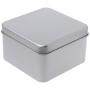 Milue 9x9cm Small Metal Tin Silver Storage Box Case Organizer For Money Coin Candy Key