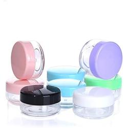 Cosmetic Jar, 18 Pcs Empty Refillable Clear Plastic Makeup Containers(6 Colors)