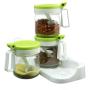 Glass Seasoning Box Flavoring Bottle Kitchen Condiment Jar Salt Tank Three-piece Set Condiment bottles