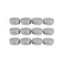 Elandy 12PCS 60ML/60G(2 oz) Silver Empty Aluminum Tins Jar Round Cosmetic Sample Containers with Tight Sealed Twist Screw Top Cover/Cap for Lip Balm Make Up Eye Shadow Powder