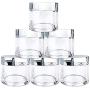 Beauticom 12 Pieces 30G/30ML(1 Oz) Round Clear Jars with Metallic SILVER Flat Top Lids for Herbs, Spices, Loose Leaf Teas, Coffee & Other Foods- BPA Free