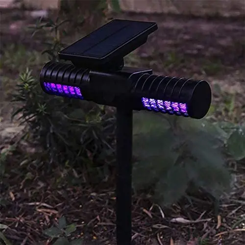 Solarbetriebene LED-Mückenbekämpfungslampe mit Doppelkopf – Outdoor Garten Rasen Mückenabwehr Wegbeleuchtung Mückenfallen