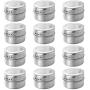 Hemoton 12pcs Magnetic Spice Tin Storage Spice Containers Magnetic Spice Jars Organizer Storage Condiment Container Set,Window Top Lid with Sift or Pour, Magnetic on Refrigerator and Grill