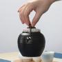 Exquisite Oriental Ceramic Food Storage Jar Canister Food Canisters,Loose Tea Tin/Tea Storage/Tea Caddy/Tea Canister/Coffee Canister/Coffee Jar/Spice Nuts Storage 3.35oz/95g (Deep coffee color)