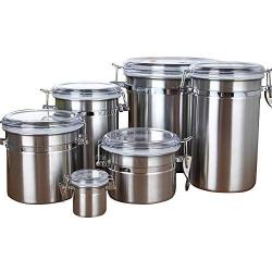Enterest Coffee Bean Canister Easy to Stack for compact Storage Airtight Container Preserves Food Freshness 6 Sizes Stainless Steel Material Storage Jar (6 Sizes)