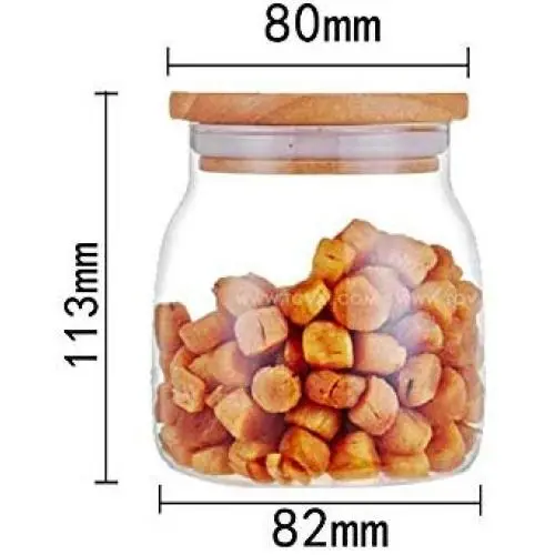 Bouteille de Stockage en Verre Yl Ly avec Couvercle en Chêne pour Café, Fruits Secs, Bonbons (Trapezoid) 550ml FM581 Bouteille de Stockage en Verre Yl Ly avec Couvercle en Chêne pour Café, Fruits Secs, Bonbons (Trapezoid) 550ml FM581
