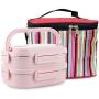 Thermos Food Jar Thermos Stainless Food Flask For Kids 750ML,Storage Bag (Color : Pink, Size : 2 layers)