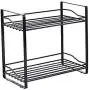 Wrought Iron Double Seasoning Bottle Rack Kitchen Countertop Seasoning Jar Storage Rack Kitchen Storage Rack (Color : Black) Wrought Iron Double Seasoning Bottle Rack Kitchen Countertop Seasoning Jar Storage Rack Kitchen Storage Rack (Color : Black)