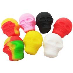 Silicone Containers 3ml 50pcs/lot Mini skull-shape Containers Assorted Color Container For Dab Wax Storage Silicone Jars Dab Concentrate Containers (50)