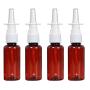 12Pcs (30ml/1oz) Amber Round Empty Plastic Nasal Spray Bottle with Press Spray Head Refillable Portable Fine Mist Sprayers Atomizers Containers Pot Travel Sub Bottling for Colloidal Silver Saline