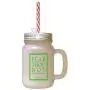 Green Fear Thou Not For I Am With Thee Frosted Glass Mason Jar With Straw