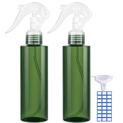 Leere Sprühflaschen 7 oz - Sprühflasche für Haar mit Ein-/Ausschalter – UV-Schutz – Für das Frizzige Haare von Haustieren, Haarstyling, Gießen von Pflanzen, Parfüms & Reinigungsmittel (2er Pack) – Grün
