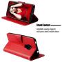 Soft PU Leather Wallet Case for Huawei Mate 20,Flip Stand Case for Huawei Mate 20,Moiky Classic Retro Red 3D Owl Design Solid Color Purse Folio Magnetic Cover with Wrist Strap