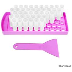 Lip Balm Crafting Kit - Lip Balm Filling Tray and Spatula - BPA Free - 50 Empty Lip Balm Tubes with Caps (Clear) - 3/16 Oz (5.5 ml) - 50 Writeable and 50 Printed Stickers - Make Natural Lip Balm - DIY