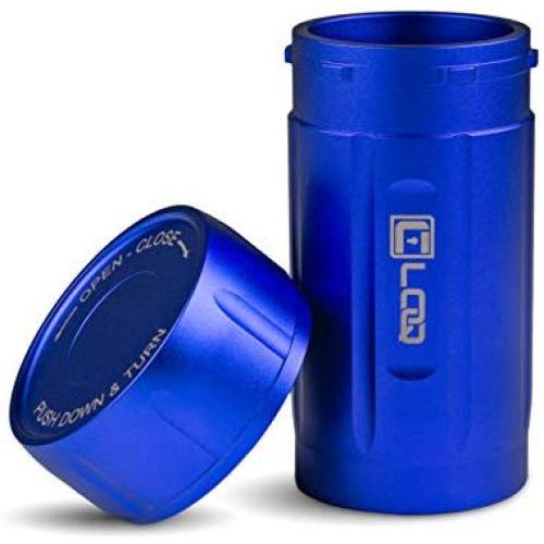 Canniloq ? 120cc Sapphire Blue - Premium Aircraft Grade Aluminum Odor Smell Proof Container and Airtight Locking Stash Jar for Herbs, Coffee, Spices, Tea and Other Dry Goods