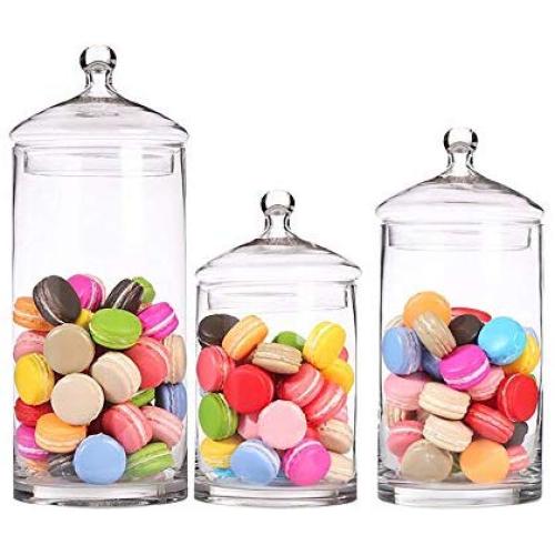 Apothecary Jars Thickened Glass Candy Storage Jar Family Dessert Table Decoration Childs Gift, Extra large:4.8L