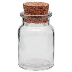 Viva Haushaltswaren # 37898 # 12 Round Spice Jars 150ml Glass Bottle with Cork Lid/Spice Rack with 24 Coloured Labels for Spice Jars Spice Jars, Glass Pattern: Clear, 6.1 x 6.1 x 11 cm