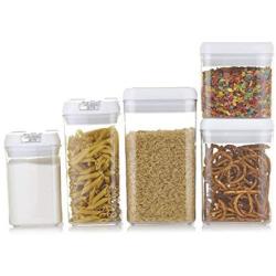 Airtight Food Storage Containers With Lids + 16 Labels and Marker - 5-Pack