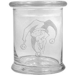 12 oz Clear Glass storage Herb Stash Jar and Lid with Joker Logo