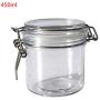 Vxkbiixxcs-o 450ML Plastic Round Clip Top Storage Jar with Airtight Seal Lid Kitchen Food Container Tableware Preserving Cosmetic Cream Organizer