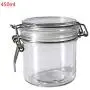 Bouteille en plastique ronde de 450 ml avec couvercle clipsable étanche - RUZYY, récipient de stockage pour cuisine, contenants alimentaires, ustensiles de table, conservateur, organiseur de crème cosmétique.