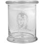 12 oz Clear Glass Herb Stash Jar and Lid with C3P0 Logo from Smoke Promos