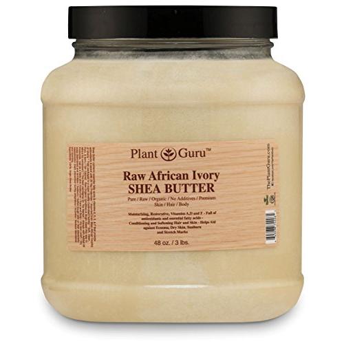 Raw African Shea Butter 3 lbs Bulk Unrefined 100% Pure Natural Ivory / White Grade A DIY Body Butters, Lotion, Cream, lip Balm & Soap Making Supplies, Eczema & Psoriasis Aid, Stretch Mark Product