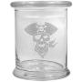 12 oz Clear Glass storage Herb Stash Jar and Lid with Pirate Skull Logo
