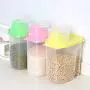 Yagaga Food Storage Airtight Pantry Containers, Food Storage Container Transparent Plastic Sealed Fresh-Keeping Storage Jar Food Storage Organization 4/Set (Pink)