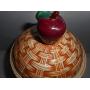 Apple Pear Fruit Ceramic Woven Basket Style 3 Piece Kitchen Canister Set