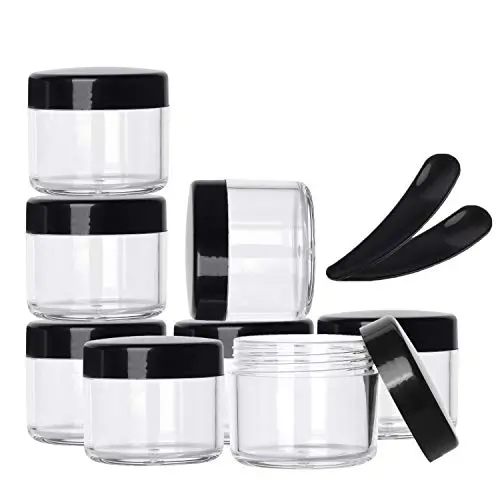 100 Pieces Cream Jars with Lids and Makeup Spoon 20 g Empty Cosmetic Containers TSA Approved Lotion Containers Leak Proof Toiletries Jars