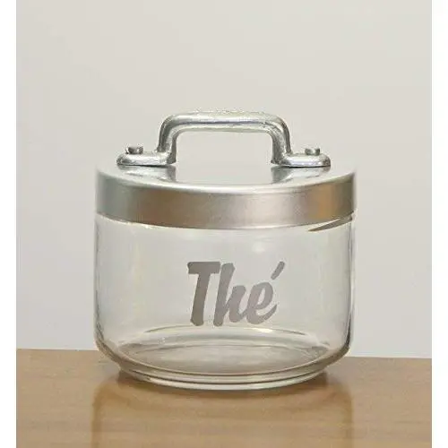 Italo Ottinetti Glasbehälter Matt Aluminium Deckel 0,5 Liter, Metallic, Einheitsgröße