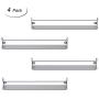 Wall Mounted Spice Racks Jar Bottle Storage Rack 4 Pack for Kitchen Bathroom Cabinet Pantry Door, Sliver (Large)