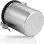 Lazmin Coffee Container Airtight, Stainless Steel Vacuum Sealed Kitchen Sotrage Canister for Coffee with CO2 Valve(Silver)