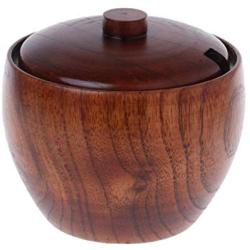 RingBuu Seasoning Jar - Japanese Style Wooden Seasoning Pot Salt Cans Spice Jar with Lid for Kitchen Home