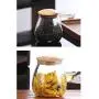 UPKOCH Food Storage Jar Glass 400ml Mushroom with Wooden Lids Portable Sealed Container for Serving Tea Coffee Candy Spice Sugar Salt