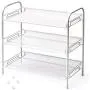 Étagère d'angle 3 niveaux, organiseur de comptoir en maille EZOWare pour ustensiles de cuisine, salle de bain, conserves, épices, bureau - Blanc Étagère d'angle 3 niveaux, organiseur de comptoir en maille EZOWare pour ustensiles de cuisine, salle de bain, conserves, épices, bureau - Blanc