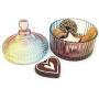 Krysclove Colourful Glass Canisters, Crystal Candy Jar with Lid, Clear Glass Food Storage Tank, Seasoning Pot, Creative Decoration Storage Box (2)