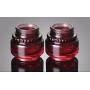 2 Pcs 50ml/1.7oz Empty Upscale Refillable Wine Red Glass with Black Lid Cosmetic Cream Jar Bottle Storage Container